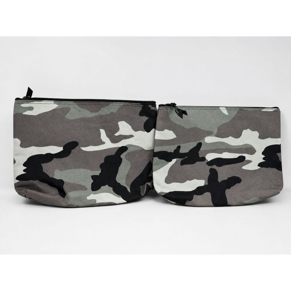 Thirty-One Camouflage Zip Makeup & Travel Bag Pouch 2-Piece Set Canvas EUC